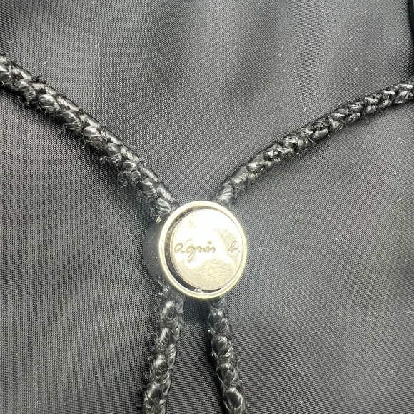 AGNÈS B. VOYAGE Black Nylon Leather Trim Tote Bag - Picture 4 of 12